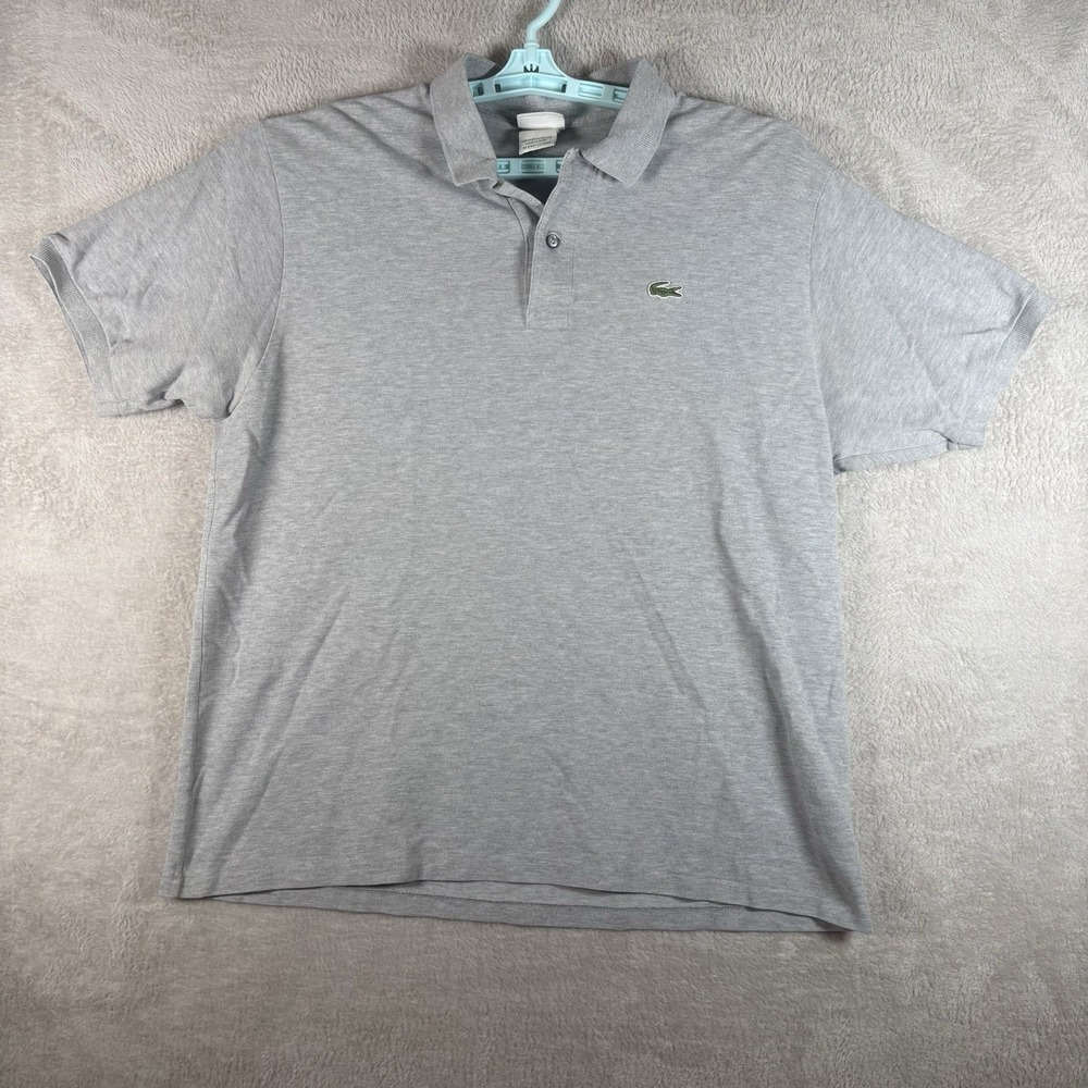 Lacoste Classic Pique Mesh Short Sleeve Polo Shirt Mens 7 XXL Gray‎ Devanlay